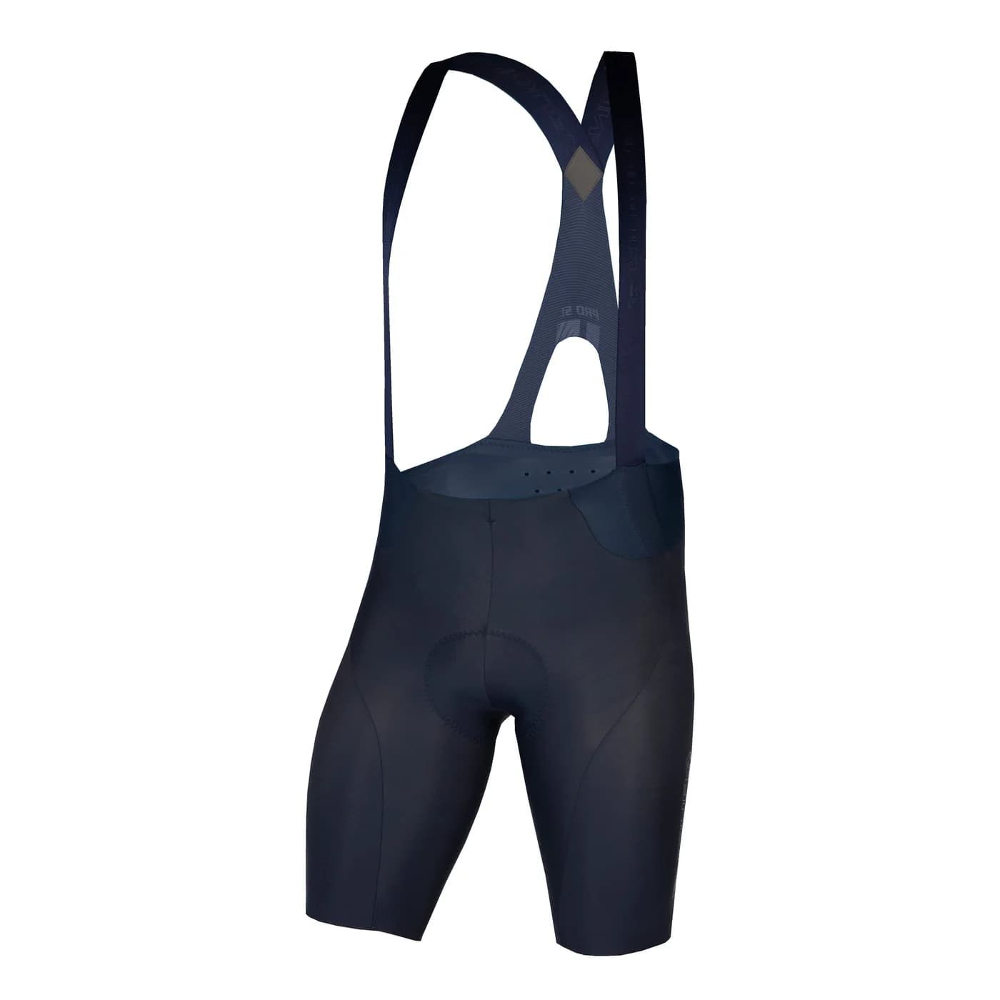 Endura Pro SL EGM cycling bib shorts in navy, showing the 800 Series pad construction and mesh rear yoke