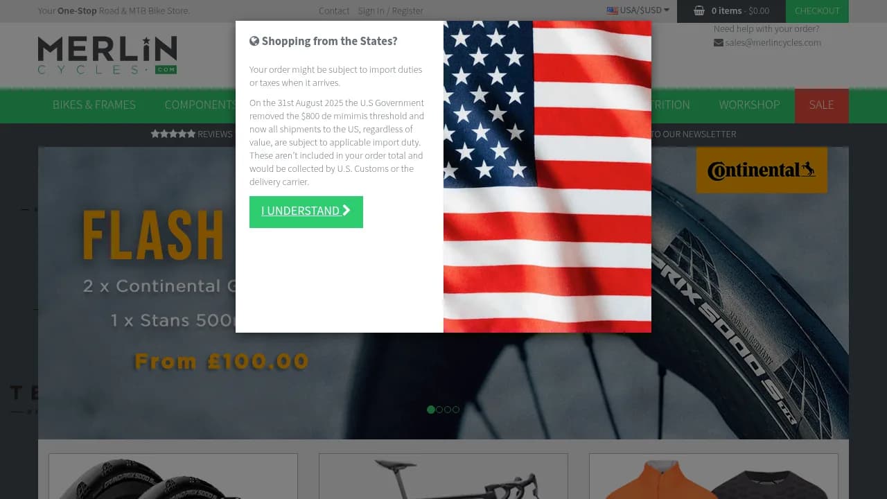 Merlin Cycles homepage