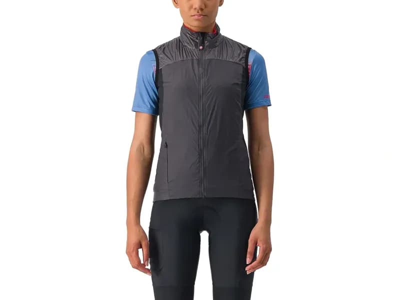 Castelli Unlimited Women's Puffy Vest in Grey/Red