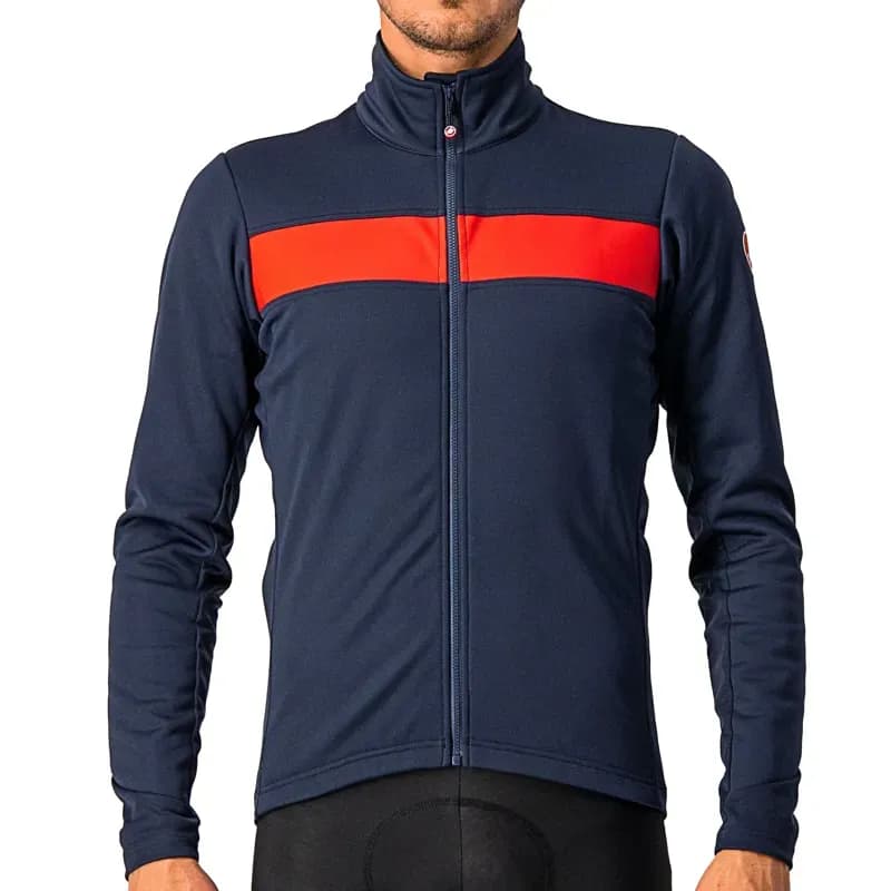 Castelli Raddoppia 3 Jacket in Savile Blue/Red Reflex